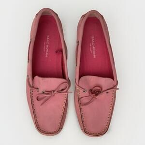ISAAC MIZRAHI Pink Loafers Genuine Leather Flats Driving Shoes Size 7.5